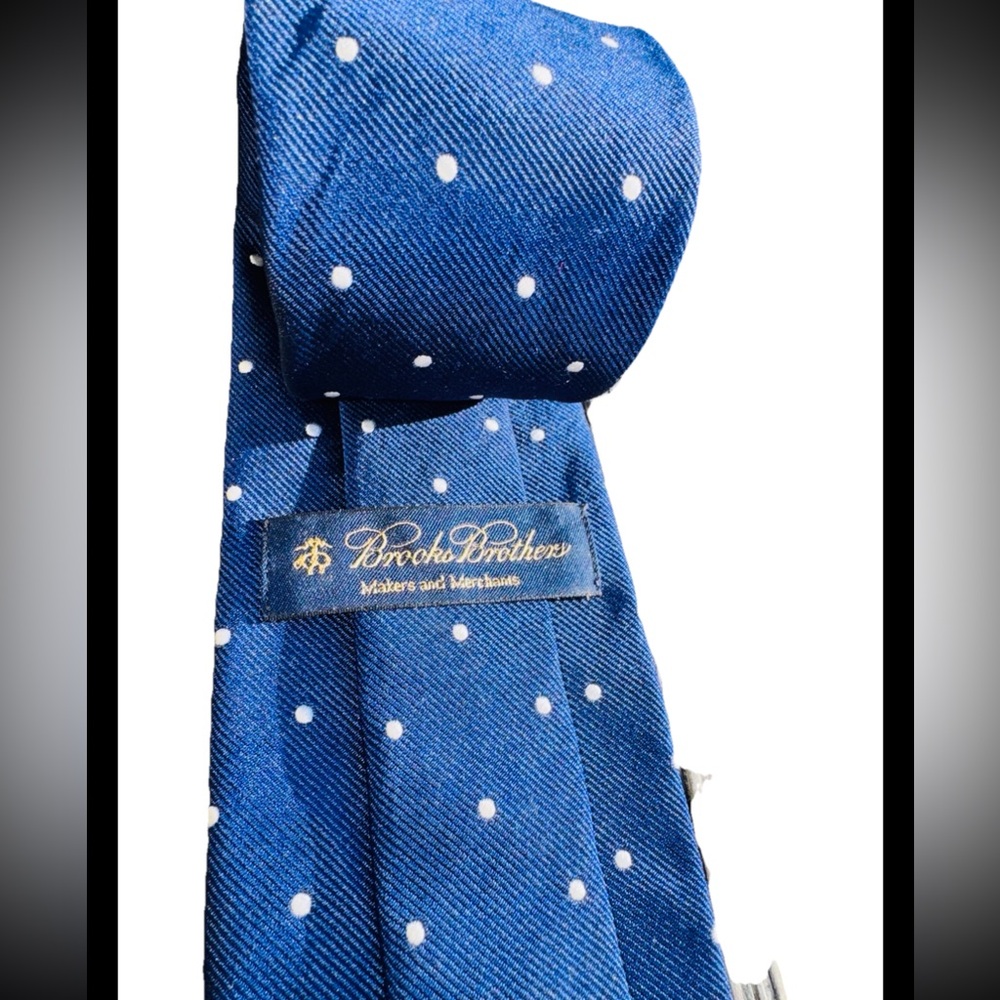 Pristine Vtg Brooks Brothers Makers 100% Silk Dot Repp Tie 3" — Woven in England